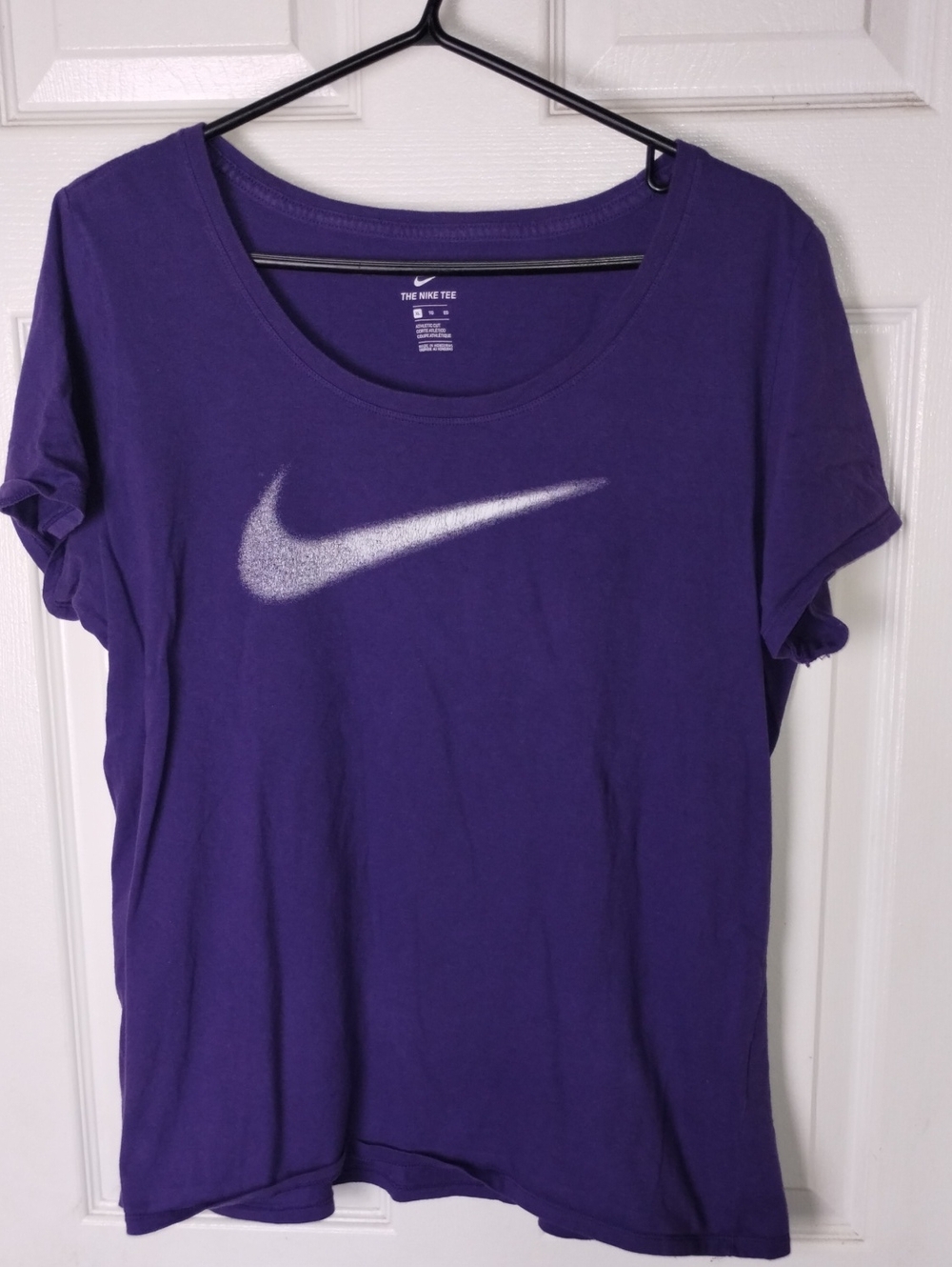 Women's Nike Purple Tee with White Swoosh XL